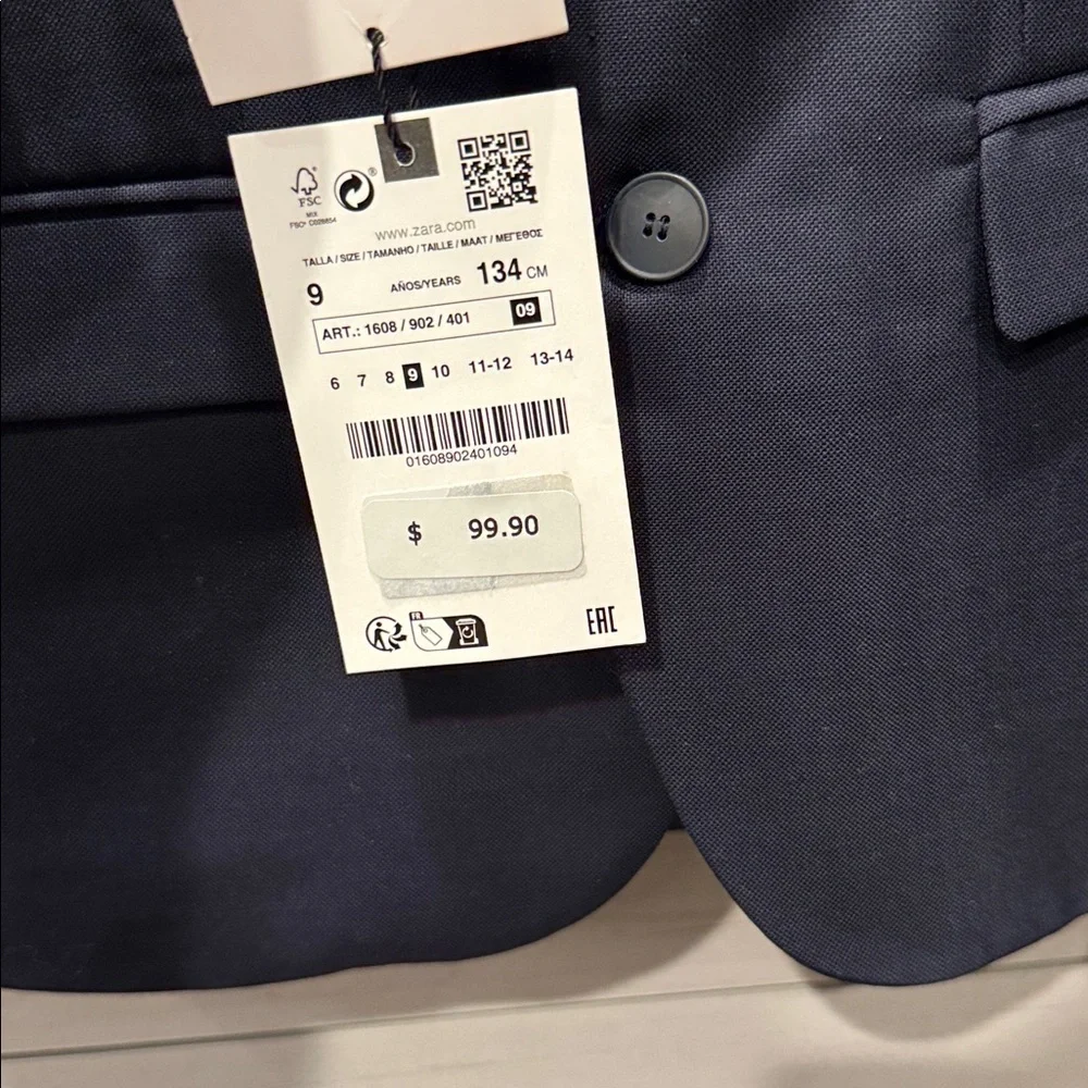 Zara boys Dark Blue navy blazer